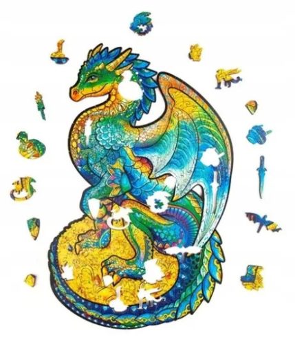  Holzpuzzles für Erwachsene PÄDAGOGISCH Anspruchsvoll | DRACHE | A4