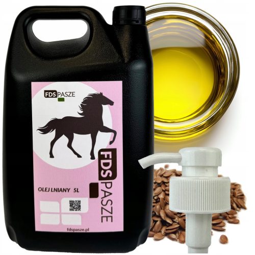  FDS Oil Feed Leinöl für Pferde 5 Liter. Natürliches, unraffiniertes, kaltgepresstes FDS Feed 5 kg