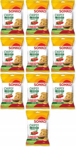 Sonko Kichererbsenchips mit Tomaten-Basilikum-Geschmack 60g x10