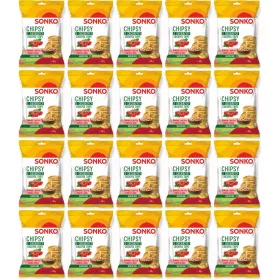   Chips aus Kichererbsen mit Tomaten-Basilikum Geschmack - Knuspriger Snack 60g