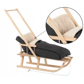    SCHLAFSACK AUS POLNISCHEM HOLZ SCHWARZ Traditioneller Schlafsack mit Rückenlehne und Drücker