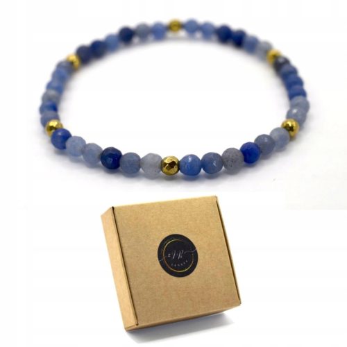  Damenarmband BLAUER AVENTurin, Natursteine 4mm + Box