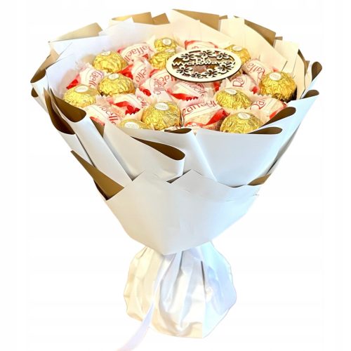  Süßer Blumenstrauß von Raffaello Ferrero, Geschenk für Lehrer, Ausbilder + Aufschrift