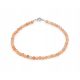  Armband, natürlicher SONNENSTEIN, facettierte Kugeln, 3 mm Silber