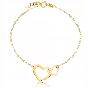  333 Gold Armband Herz für Herzherzen Zwei Herzen