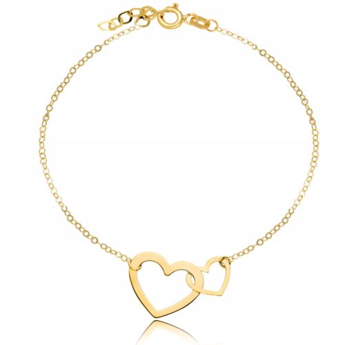  333 Gold Armband Herz für Herzherzen Zwei Herzen