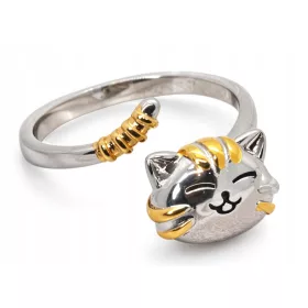  SÜßE KATZE - Silberner Anti-Stress-Ring