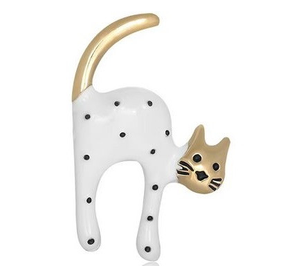  BROSCHE DEKORATIVER ANHÄNGER GOLDPIN KATZE 41