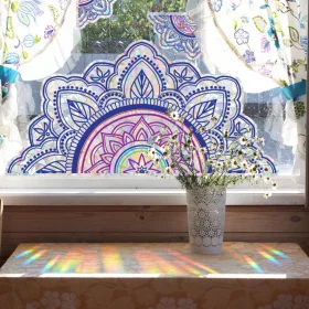    Mandala-Fensterbilder, Prisma, Fensteraufkleber, Sonnenfänger, Blumen, Vol