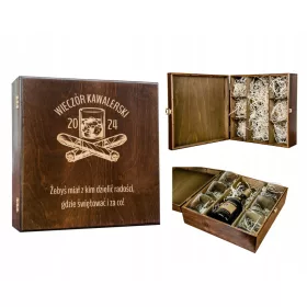  Braune Whiskybox + 6 Gläser für den Junggesellenabschied