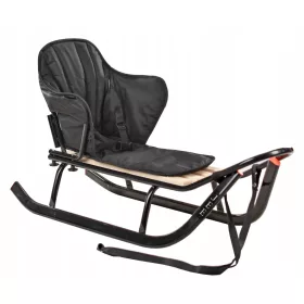    STRONG JEE SLEDGE SCHWARZ RÜCKENLEHNE SCHWARZ MATRATZE für Kinder Polnisches Metall