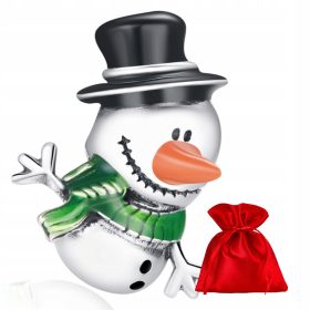  G192 Schneemann mit Hut, Silberanhänger, 925er Silberperle