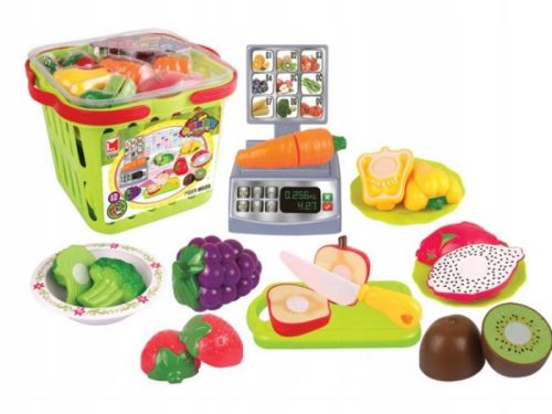  Set Haushaltsgeräte für Kinder, Korb, Waage, Zubehör, 15-teilig
