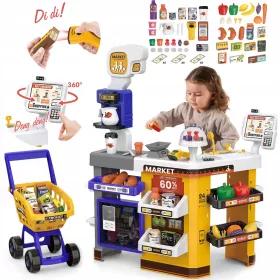    SUPERMARKT-SHOP für Kinder KÜHLWAGEN ROTIERENDE KASSE MATADI