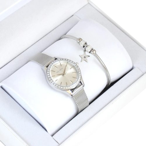  Paul Lorens VANESSA silberne Damenuhr + Pacific Armband-Set