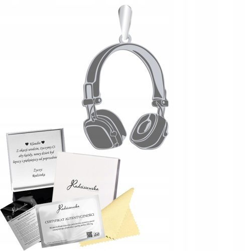  Silber DJ Anhänger Kopfhörer Anhänger 925 Geschenk Schmuck KOSTENLOSE GRAVUR