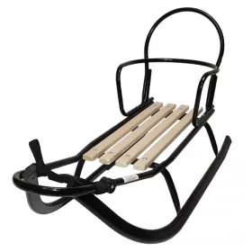    Traditioneller Metallschlitten Matpol Sanki Kubuś 2 mit Rückenlehne