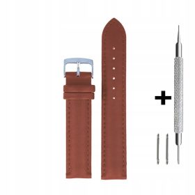    Braunes 16 mm Lederarmband DILOY 302.16.08 + zwei Teleskope und ein Werkzeug