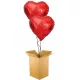  SET 2 X HELIUM BALLON ROTE HERZEN Geschenk in einer Box