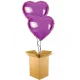  SET 2 X HELIUMBALLON ROSA HERZEN Geschenk in einer Box