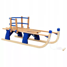    Zusammenklappbarer Metallschlitten 119 x 37 x 45 cm – Beige und Blau