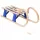  Beige und blauer Klappschlitten 110x37x39 cm
