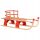 Klappschlitten mit Rückenlehne – Holz, Metall – 119 x 37 x 45 cm – Beige und Rot
