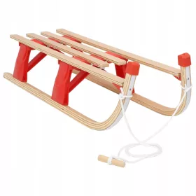  Klappbarer Holzschlitten 110 cm, beige und rot