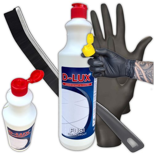  Fugenreinigungsflüssigkeit 1L D-LUX + Fugenbürste + Handschuhe