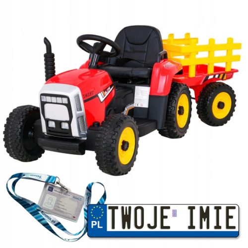  SCHLAGTRAKTORFAHRZEUG MIT ANHÄNGER FÜR KINDER, BATTERIE 2X25W, EVA ECO-LEDER
