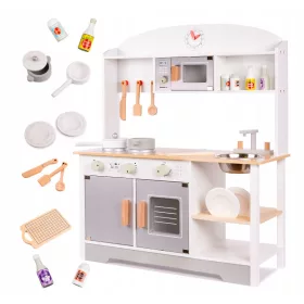    HOLZKÜCHE FÜR KINDER TÖPFE ZUBEHÖR MDF MODERN CLASSIC 82CM