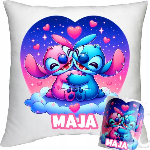  SET AUS BECHER, LILO-KISSEN UND STITCH STITCH STICH ENGEL + KOSTENLOSER TEXT
