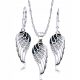  925er Silber-Set hängender Saphirflügel