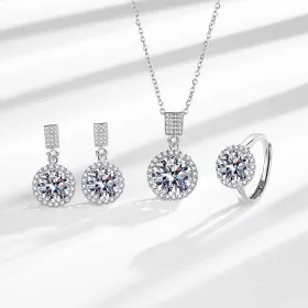    3-teiliges Prinzessinnen-Zubehörset, S925-Silber, 5A-Zirkonia