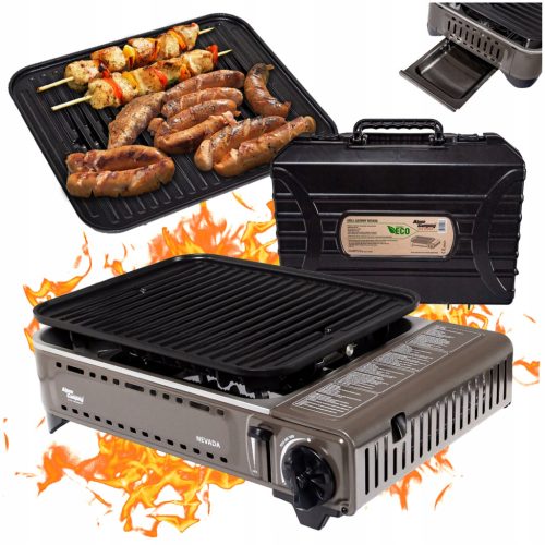  ALPEN CAMPING NEVADA GAS-TOURISTENGRILL FÜR KARTUSCHEN + KOFFER