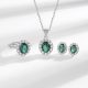  3-teiliges Damen-Accessoires-Set, S925-Silber, 5A-Zirkonia, grün