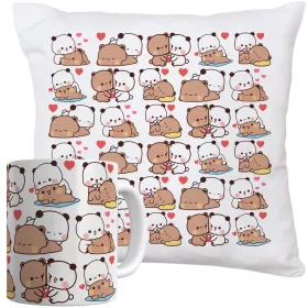    SET AUS BECHER UND KISSEN BUBU UND DUDU TEDDYBÄREN NIEDLICHE TEDDYBÄREN ALS GESCHENK