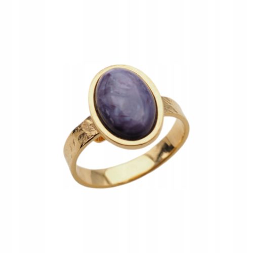  Verstellbarer Ring – Charoit und vergoldetes Silber