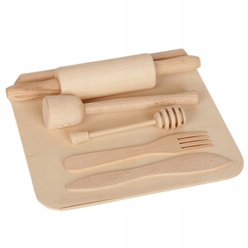  Ein kleines Kochset aus Holz mit 6 Elementen, kreativ und lehrreich