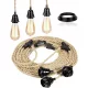  Pendelleuchte mit Stecker, 3-flammige E27-Lampenfassung mit Kabel, Lampenkabel