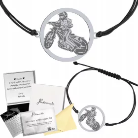    Silbernes Speedway-Speedway-Armband, Geschenkschmuck, KOSTENLOSE GRAVUR