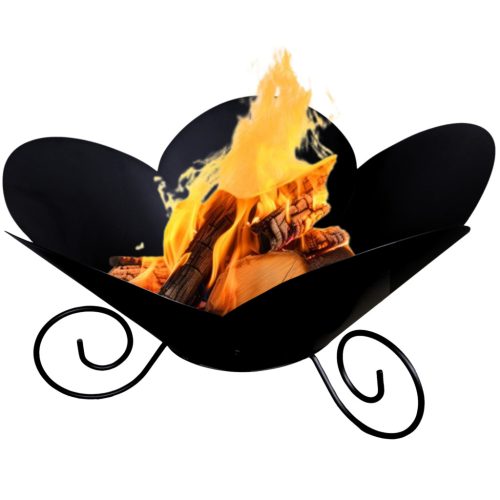 Gartenfeuerstelle Lotos 50 cm Stahl schwarz für Lagerfeuer Grill Kessel