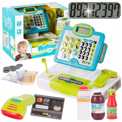  Shop-Registrierkasse für Kinder, Scanner, LCD-Geldscheine, Geschenk für den Weihnachtsmann A