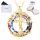  Goldkette Bunter Kristall SILBER 925 Lebensbaum VERGOLDET 585