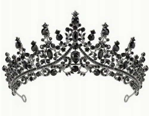  Silberne schwarze Tiara-Diadem-Krone, gotische St.-Andreas-Tag-Halloween-Alternative