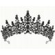  Silberne schwarze Tiara-Diadem-Krone, gotische St.-Andreas-Tag-Halloween-Alternative
