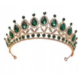    Große goldene Tiara/Diadem-Hochzeitskrone für den Junggesellinnenabschied der Braut