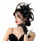  Wunderschöner Fascinator, Haube, Blumenstirnband, schwarzer Banketthutclip