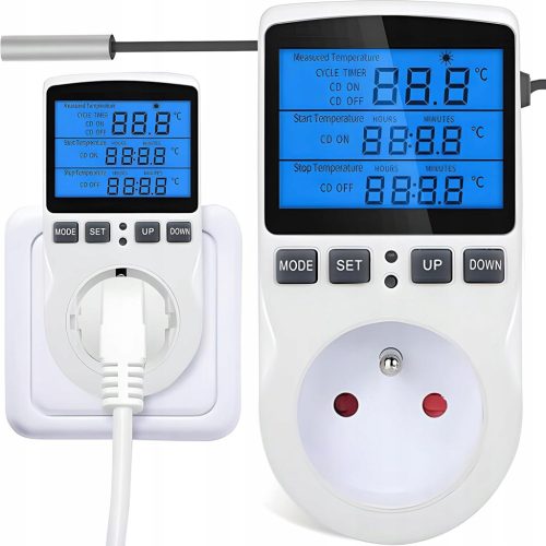  Temperaturregler Elektronischer Raumthermostat 230V 16A Steckdose