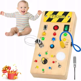    LED-SCHALTER MANIPULATIONSBOARD SENSORISCHES PANEL HOLZSTEUERUNG